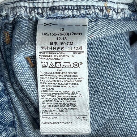 Girl's GAP Denim Stretch Midi Jean Shorts Size 12 - Picture 4 of 6